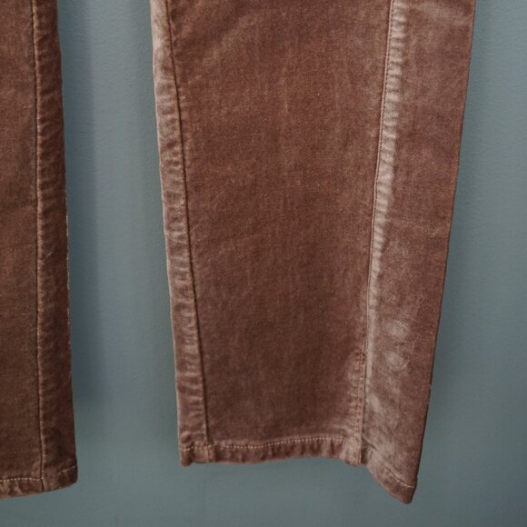 Paige Cindy Velvet Straight Leg Twisted Seam Pants in Warm Suede size 23 - Picture 8 of 16